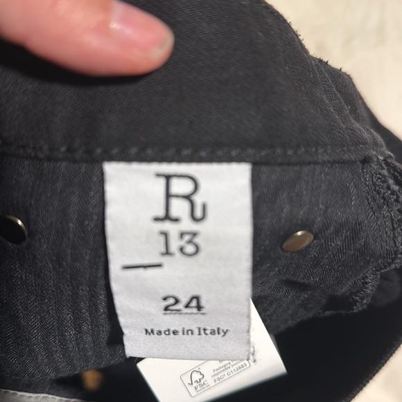 R13 Shredded Slouch Short in Black Sequin size 24 - Picture 4 of 5